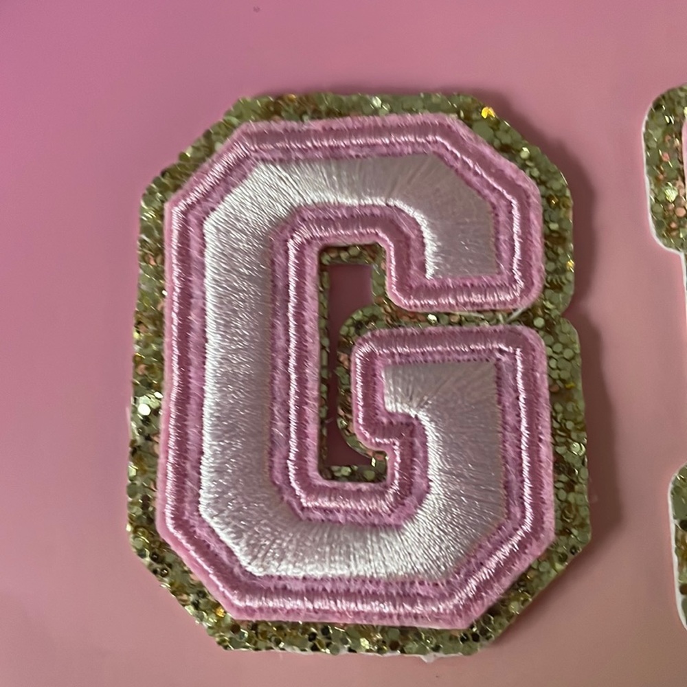 Pink G letter patch